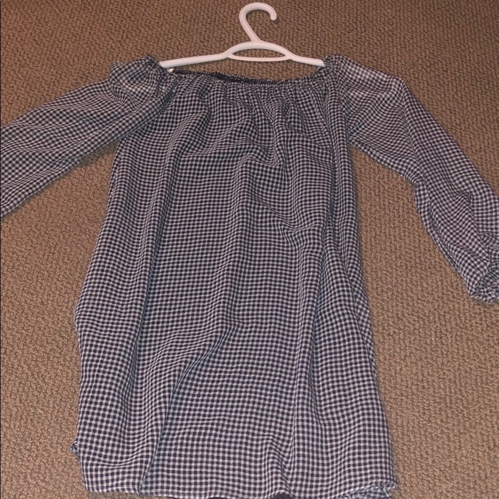 Checkered off the shoulder dress